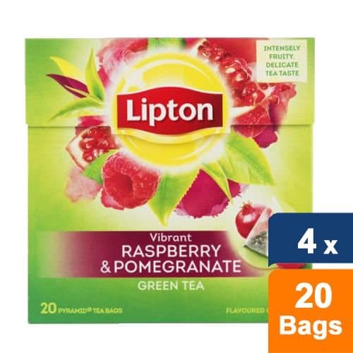 Lipton Green tea rasperry-pomegranate - 4x 20 tea bags